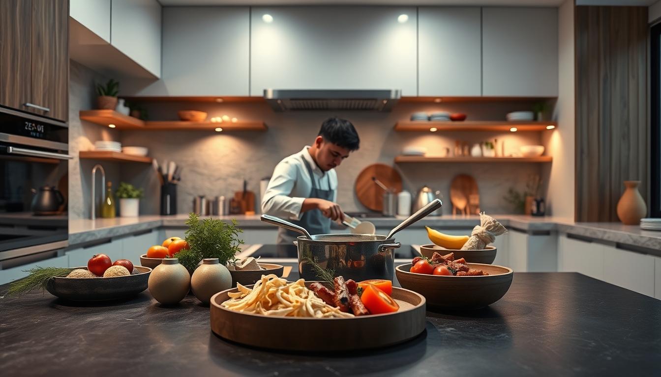 Comforting family dinner served at home